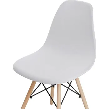 Potah na židli Elastický potah na židli v skandinávském stylu | bytový textil - Jednobarevné stříbro