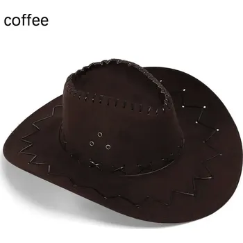Klobouk Stylový retro westernový klobouk unisex | módní doplněk - Káva