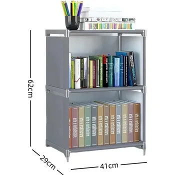 regál Praktický dětský úložný regál na knihy | knihovna - 3vrstvá šedá