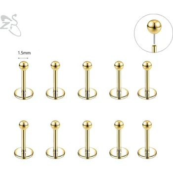 Piercing Ocelový piercing do rtu set | šperk 10 ks - 072 1,5 mm , 0,8x7mm