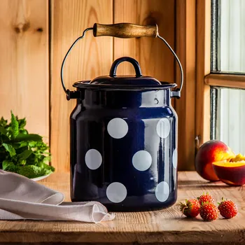 Konvička na mléko Mlékovar, smaltovaný WHITE DREAMS GRANITE 3 l