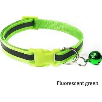 Obojek pro psa Reflexní nastavitelný obojek s rolničkou | chovatelské doplňky - Fluorescenční zelená , Nastavení 19-32 cm