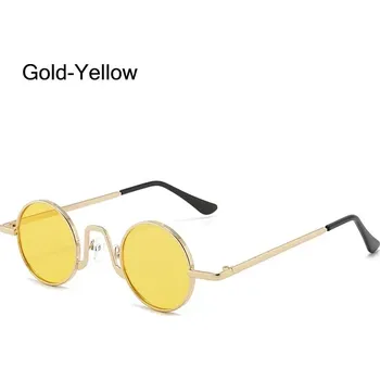 Sluneční brýle Stylové kulaté sluneční brýle hippie | módní brýle - Zlatožlutá
