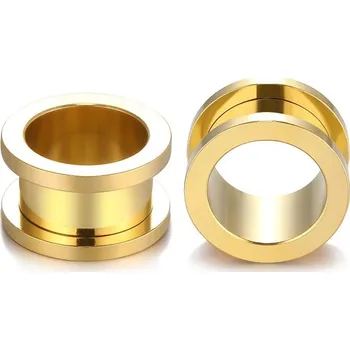 Piercing Ocelové tunely do uší se závitem | šperk 2 ks - C-závit , 10mm