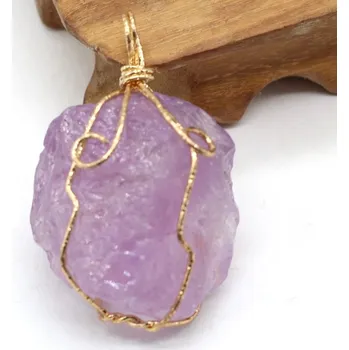 Přívěsek Přívěsek z přírodního kamene drúzy | šperk - Světle fialová