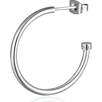 Módní doplněk Single ocelová kruhová náušnice Happy Ears SHEA16 S Agapo / Průměr: 3,7 cm