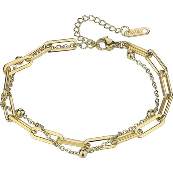 Náramek Dvojitý řetízkový náramek Holly Gold Bracelet MCB24021G Marc Malone