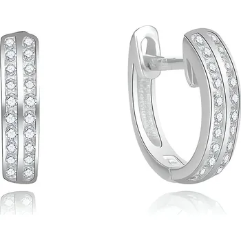 Náušnice Jemné stříbrné náušnice s čirými zirkony AGUC2697-W Beneto
