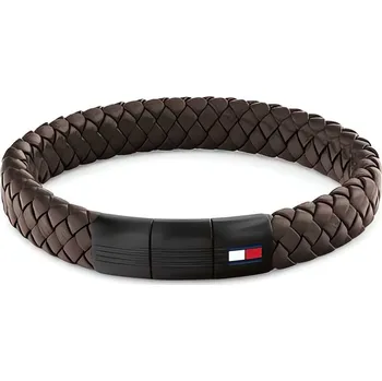 Šperk Hnědý kožený náramek s ocelovým zapínáním 2790661 Tommy Hilfiger