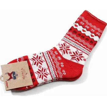 Dámské ponožky xcena Alpaca vlněné ponožky červené Velikost: 32-35