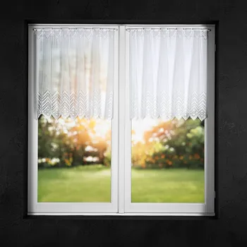 Dekorační metrážová vitrážová záclona MANDA bílá výška 50 cm MyBestHome Cena záclony je uvedena za běžný metr, kod: 362870