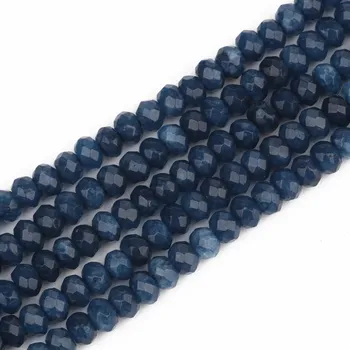 Náramek Přírodní fasetované minerální korálky 3x5mm | šperky - Modrý chalcedon