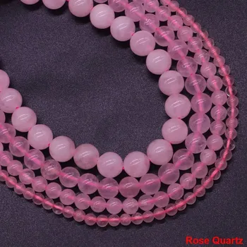 Náramek Korálky z přírodního kamene 4–10 mm | šperky - Růženín , 4mm 85-92 ks