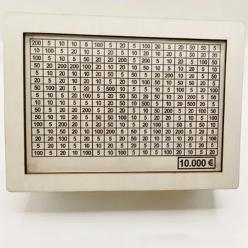 Pokladnička Dřevěná pokladnička s počítadlem úspor | kasička - Bílá 10 000 eur