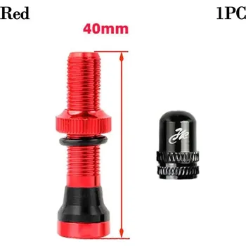 Duše na kolo Bezdušový Presta ventil s nástrojem 40/60mm | cyklo doplněk - Červená-40mm-1ks
