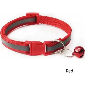 Obojek pro psa Reflexní nastavitelný obojek s rolničkou | chovatelské doplňky - Červený , Nastavení 19-32 cm