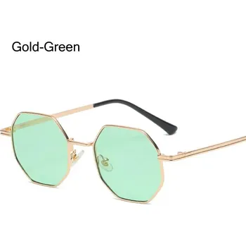 Sluneční brýle Stylové kovové sluneční brýle Y2K | ochrana zraku - Zlato-zelená