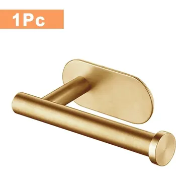 Samodržící nerezový držák na toaletní papír | organizéry - 1 ks zlata