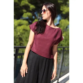 Lotika Středně dlouhé 100% lněné triko Lotika 1015401