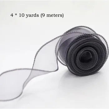 Stuha Elegantní šifonová stuha z organzy a saténu | dekorativní stuha - Šedá