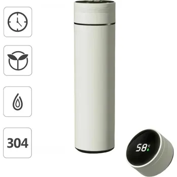 Termohrnek Chytrý nerezový termohrnek s displejem | cestovní nádobí - Bílý , 500ml