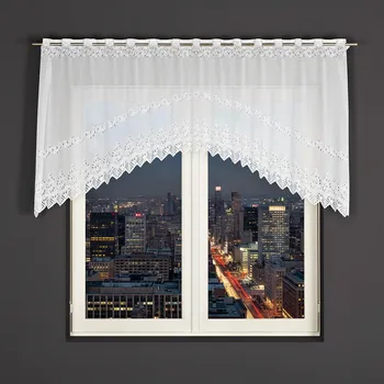 Dekorační oblouková krátká záclona na žabky nebo garnýž JAGODA 100 bílá 250x100 cm MyBestHome