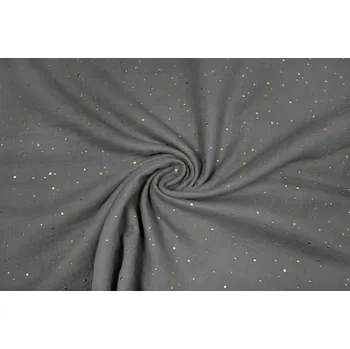 Fáčovina zlaté plastické tečky na šedé