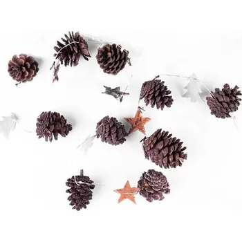 Vánoční dekorace SVENSKA LIVING ŘETĚZ 10LED ŠIŠKY, HVĚZDY A STROMEČEK ČASOVAČ 2XAA_hamashop