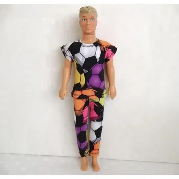 Doplněk pro panenku Pyžamo pro panenku typu Kena - motiv fotbalového míče