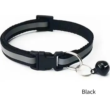 Obojek pro psa Reflexní nastavitelný obojek s rolničkou | chovatelské doplňky - Černý , Nastavení 19-32 cm