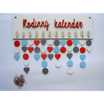 Kalendář Sestava závěsný kalendář - nápis Rodinný kalendář - námořnický