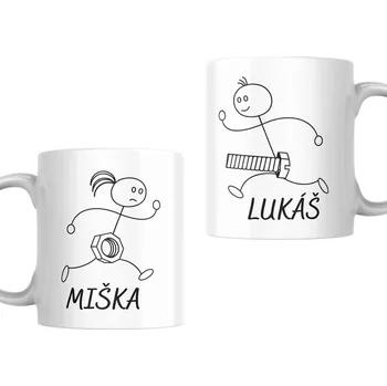 GRAVENO Hrnky Šroub & Matka – set se jmény