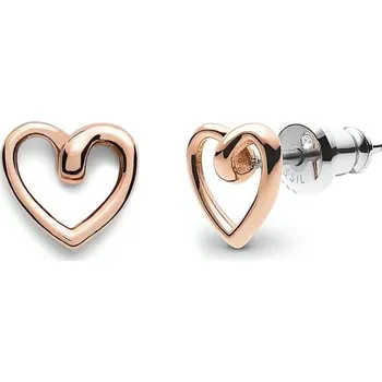 Náušnice Něžné pozlacené náušnice srdíčka Sawyer JOF00609791 Fossil