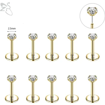 Piercing Ocelový piercing do rtu set | šperk 10 ks - 128 2,5 mm bílá , 0,8x5mm