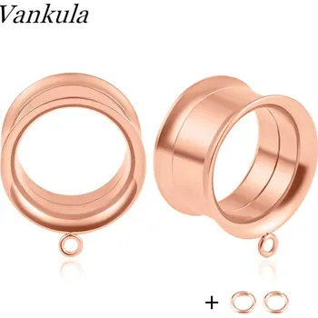 Piercing Ocelové módní tunely do uší | piercing šperky 2 ks - Růžové zlato , 8mm