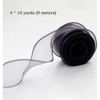 Stuha Elegantní šifonová stuha z organzy a saténu | dekorativní stuha - Černý