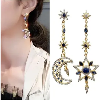 Náušnice Elegantní asymetrické hvězda měsíc náušnice | náušnice, šperk