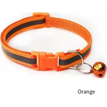 Obojek pro psa Reflexní nastavitelný obojek s rolničkou | chovatelské doplňky - pomerančový , Nastavení 19-32 cm
