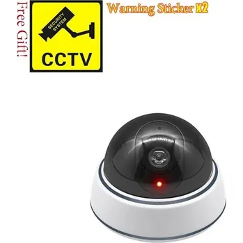 Atrapa kamery Maketa bezpečnostní kamery s LED diodou | imitace kamery 1+2 ks - BÍLÝ