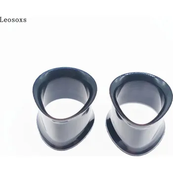 Piercing Ocelový tunel do ucha | piercing šperk 2 ks - ASE1035-černá , 14mm