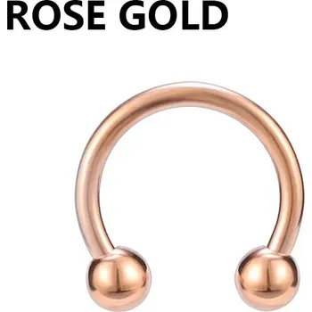 Piercing Ocelový piercing do rtu a nosu | tělový šperk - Růžové zlato , 1,2 x 6 mm