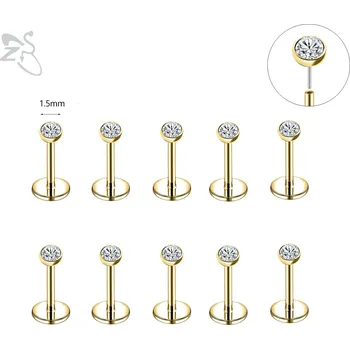 Piercing Ocelový piercing do rtu set | šperk 10 ks - 059 1,5 mm bílá , 1,0x8 mm