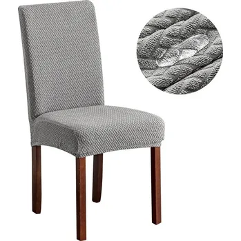 Potah na židli Voděodolný elastický potah na židli | bytový textil - Styl 1 - světle šedá , 3 kusy