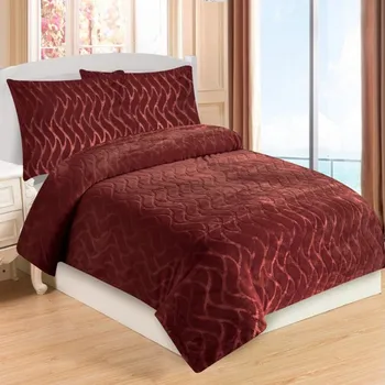 Povlečení mikroflanel struktura Vlnka cihlová 140x200, 70x90 cm