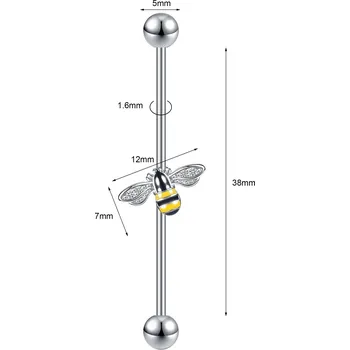 Piercing Ocelový piercing | tělový šperk - Včela