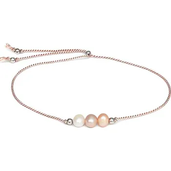 Náramek Krásný šňůrkový náramek s perlami HE04R3S-LP Agato