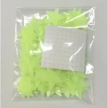 Samolepící dekorace 50 ks Svítící hvězdy dekorace na zeď | nálepky - Žluť