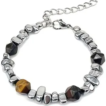 Módní doplněk Korálkový náramek z oceli s tygřím okem Troli