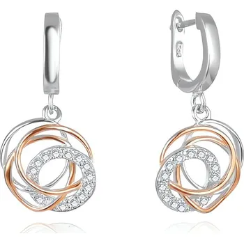 Náušnice Módní bicolor náušnice se zirkony AGUP2689-RHR Beneto