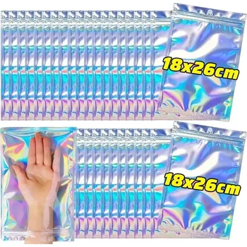 Šperkovnice Holografické uzavíratelné sáčky na dárky a šperky | úložné obaly 50 ks - 18x26cm